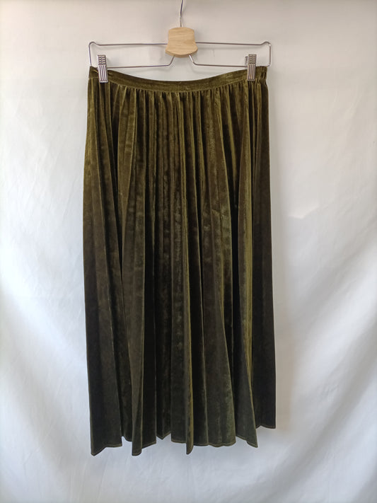 AN'GE. Falda plisada verde T.2(m)