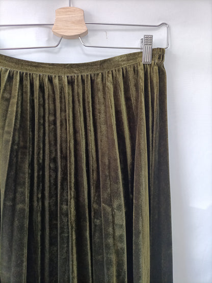 AN'GE. Falda plisada verde T.2(m)