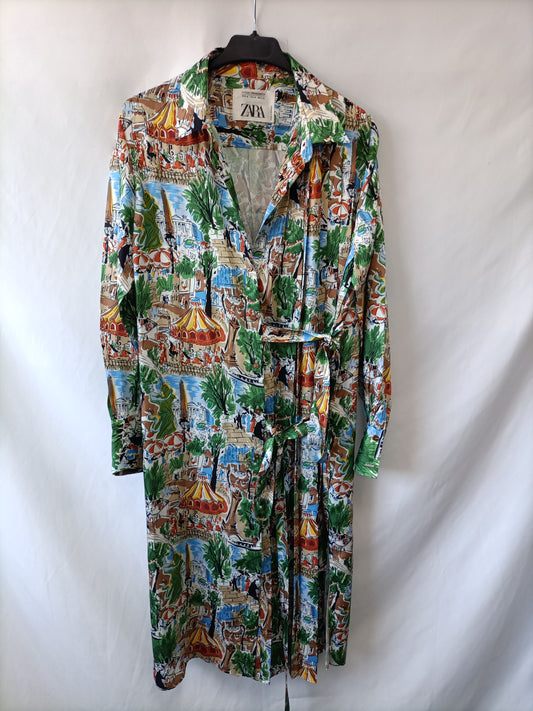 ZARA. Printed midi dress Tm