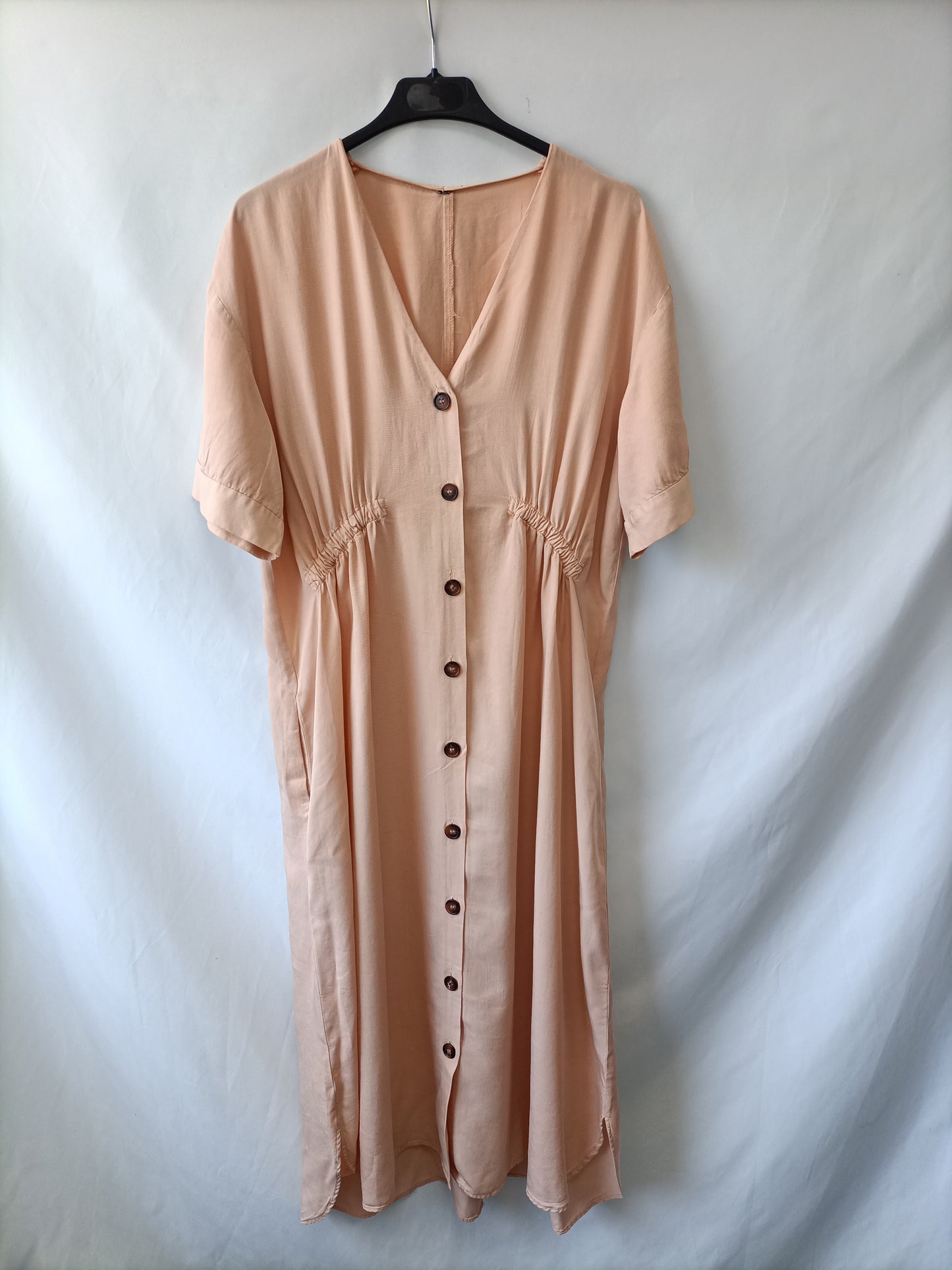 OTRAS. Vestido midi nude T.u(m/l)