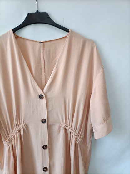 OTRAS. Vestido midi nude T.u(m/l)