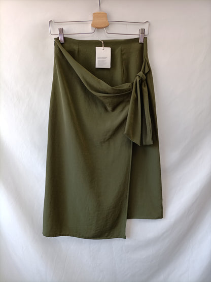 FRENCH TOASTS. Falda midi verde T.36