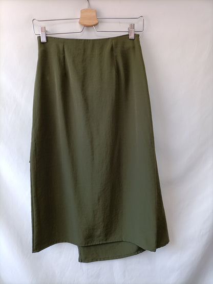 FRENCH TOASTS. Falda midi verde T.36