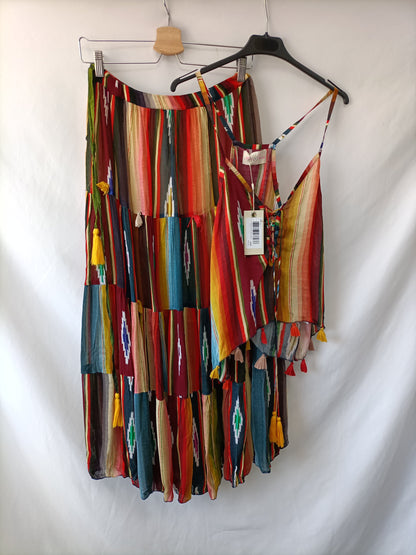 MISS JUNE. Ethnic skirt in T.xs colors