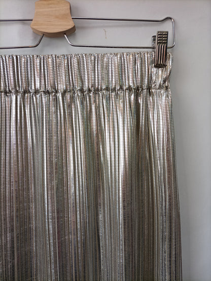 ISABEL MARANT. Falda midi plateada T. 36