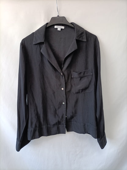SHON MOTT. Black silk blouse T.2(m)