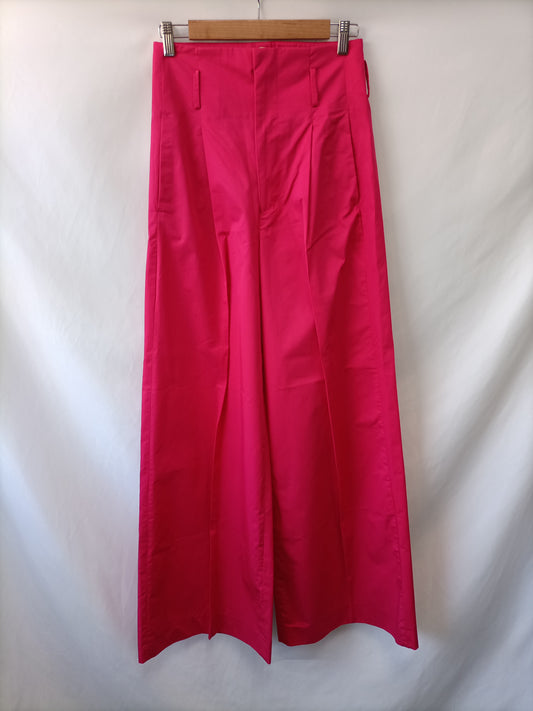 ZARA. Pink wide-leg trousers T.xs