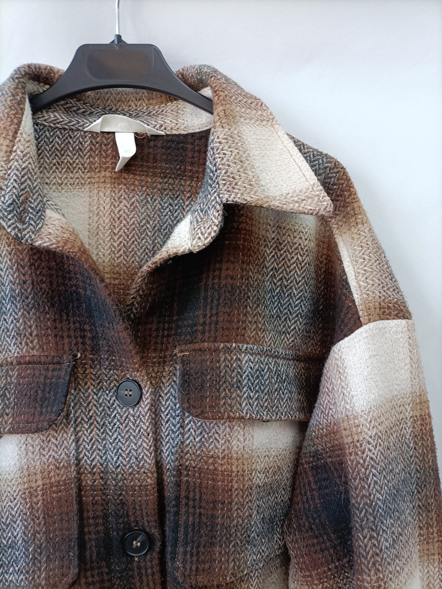 H&M. Sobrecamisa cuadros T.l/xl