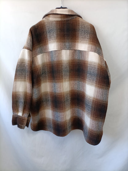 H&M. Sobrecamisa cuadros T.l/xl