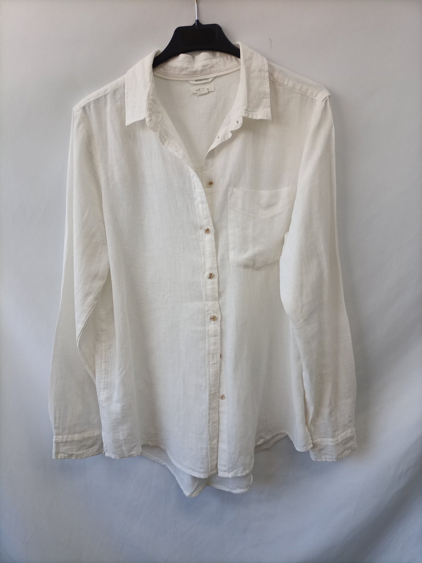SPRINGFIELD. Blusa blanca fludia T.38