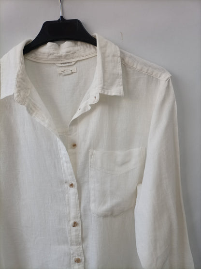 SPRINGFIELD. Blusa blanca fludia T.38