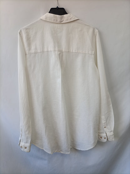 SPRINGFIELD. Blusa blanca fludia T.38