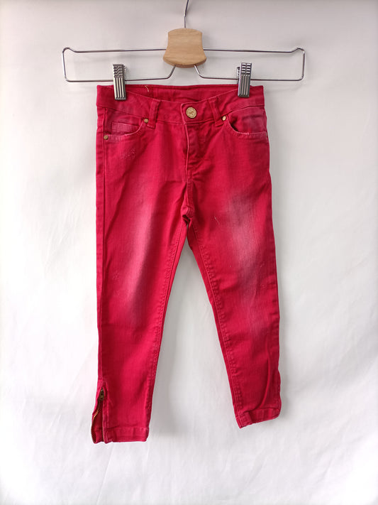 ZARA. Distressed pink trousers, size 3-4 years