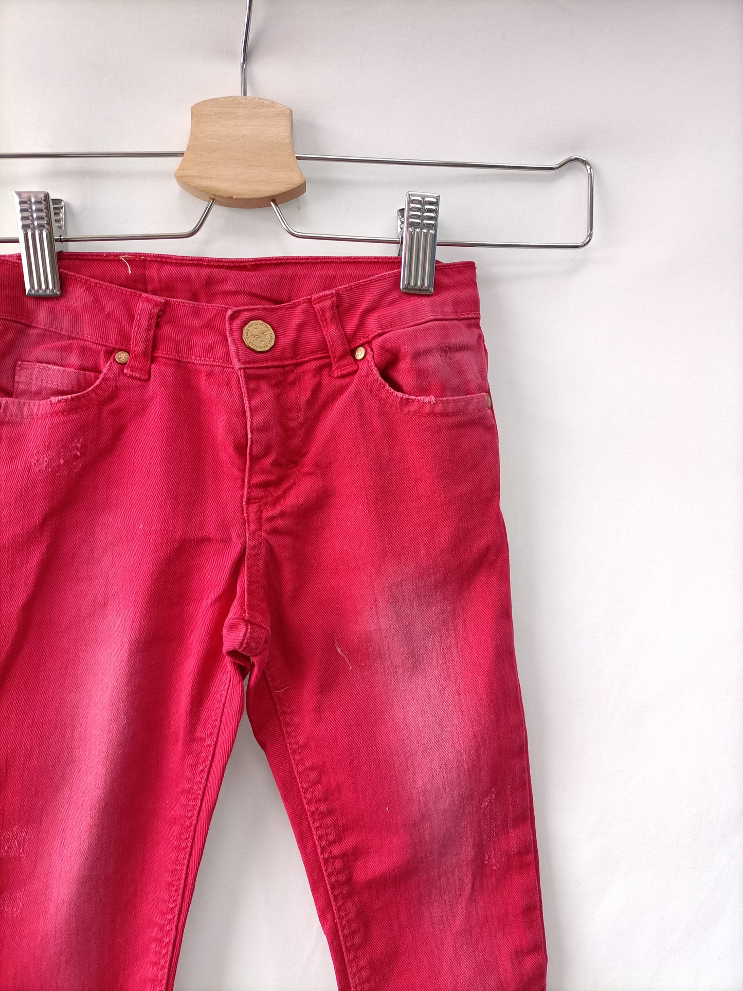 ZARA. Distressed pink trousers, size 3-4 years
