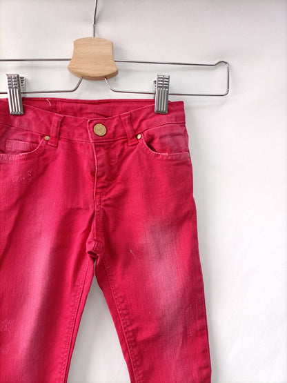 ZARA. Distressed pink trousers, size 3-4 years