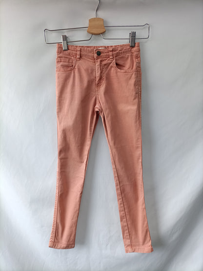 GOCCO. Salmon-colored skinny pants, size 7-8 years