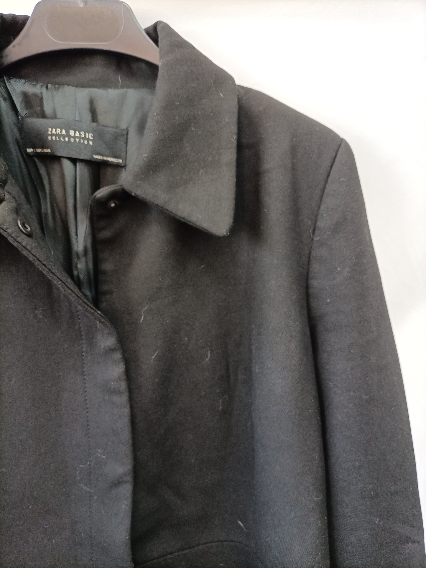 ZARA. Black cloth coat Tl