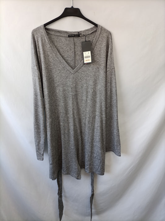 OYSHO. Grey knit jumpsuit Tl