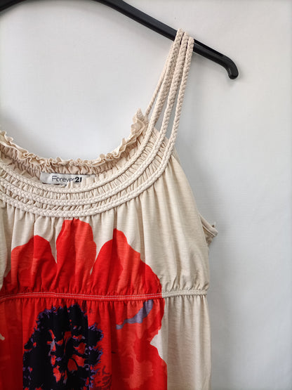 FOREVER21. Tm beige floral dress