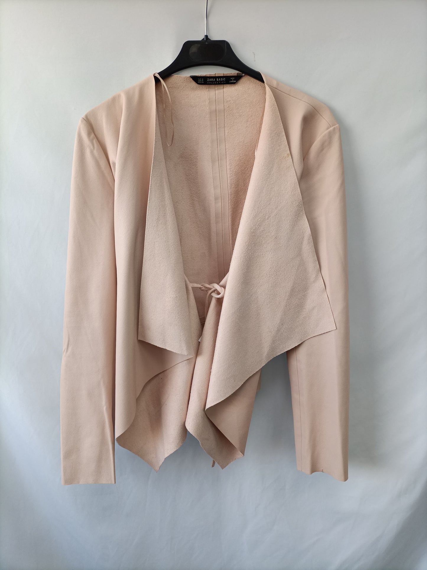 ZARA. Chaqueta Antelina rosa T.m (tara)