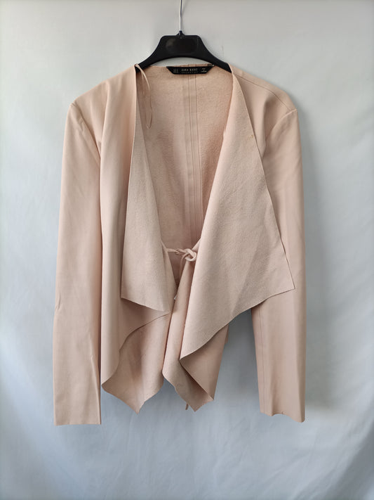 ZARA. Chaqueta Antelina rosa T.m (tara)
