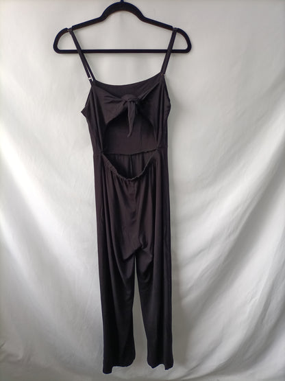STRADIVARIUS. Tl black fluid jumpsuit