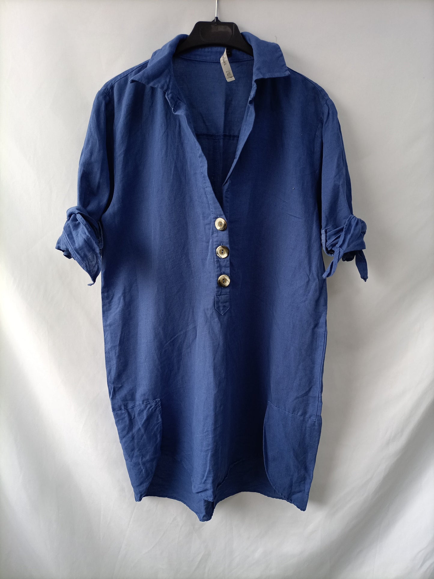 ZARA. Blue linen dress Ts Hibuy market ZARA. Blue linen dress Ts Hibuy market
