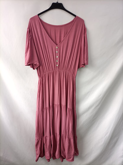 OTRAS. Vestido largo rosa T.u(m)
