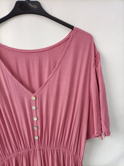 OTRAS. Vestido largo rosa T.u(m)