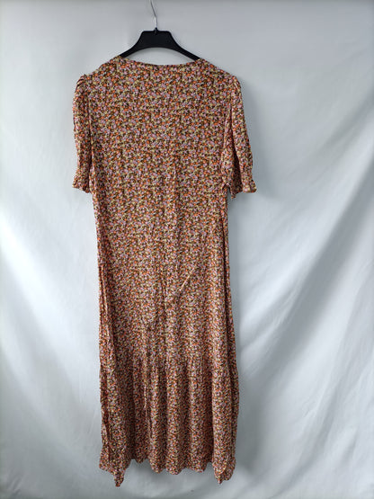 MANGO. Vestido largo flores T.l