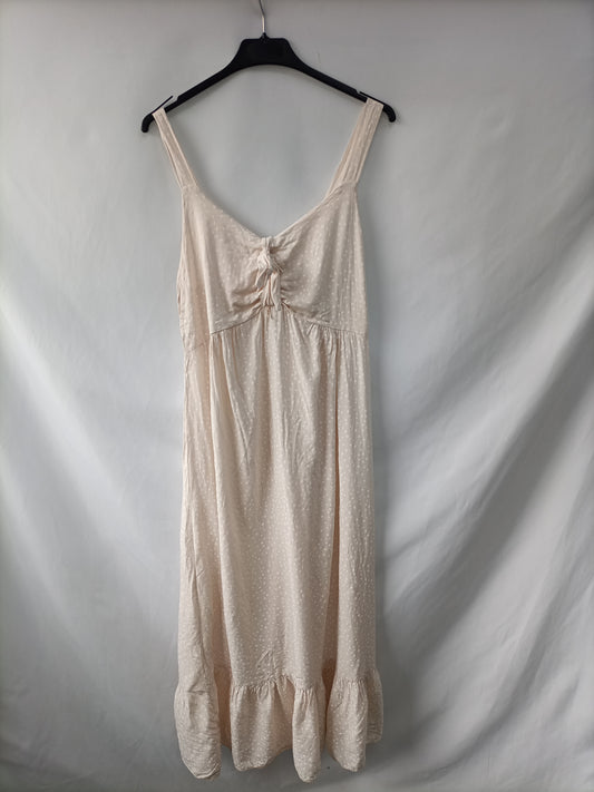 OTRAS. Vestido beige lunares T.u(m)
