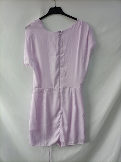 ZARA. Vestido lila fruncible. T.xl