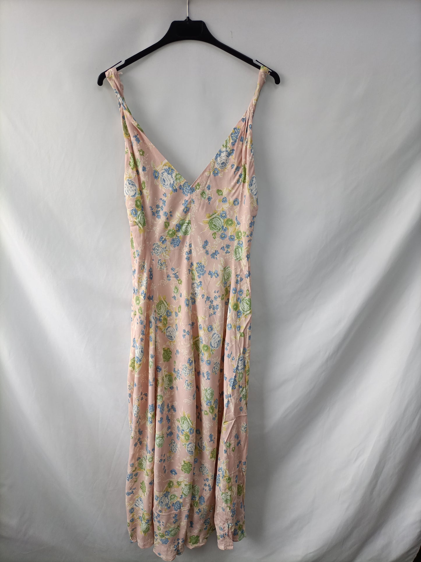 ZARA. Vestido rosa flores T.l