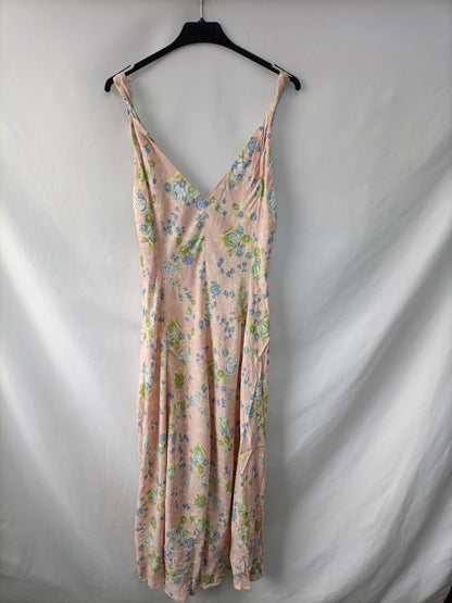 ZARA. Vestido rosa flores T.l