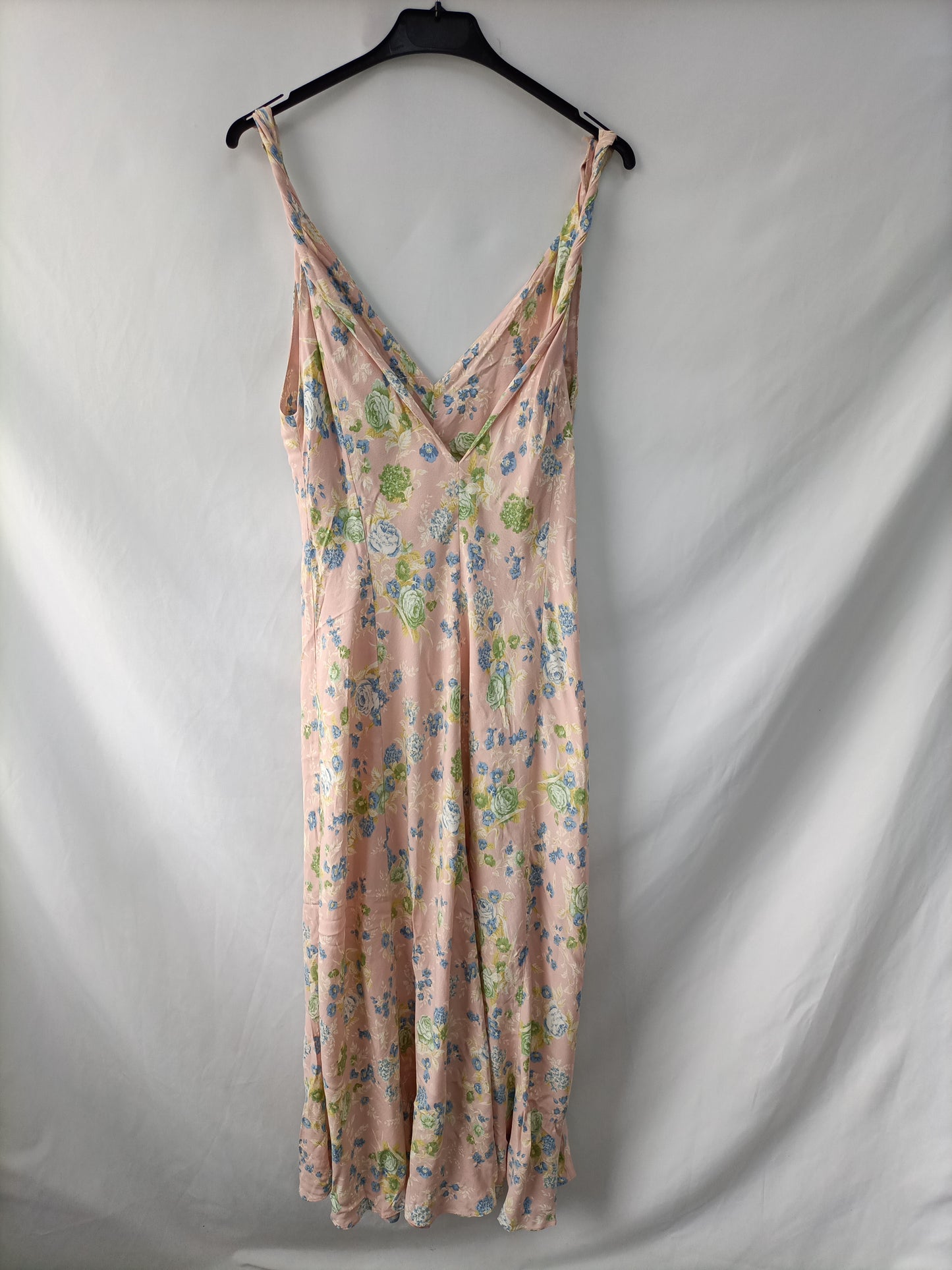 ZARA. Vestido rosa flores T.l