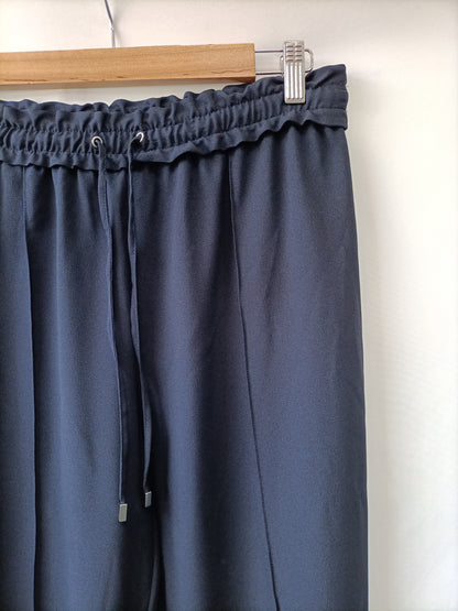 ZARA. Pantalón fluido azul T.m