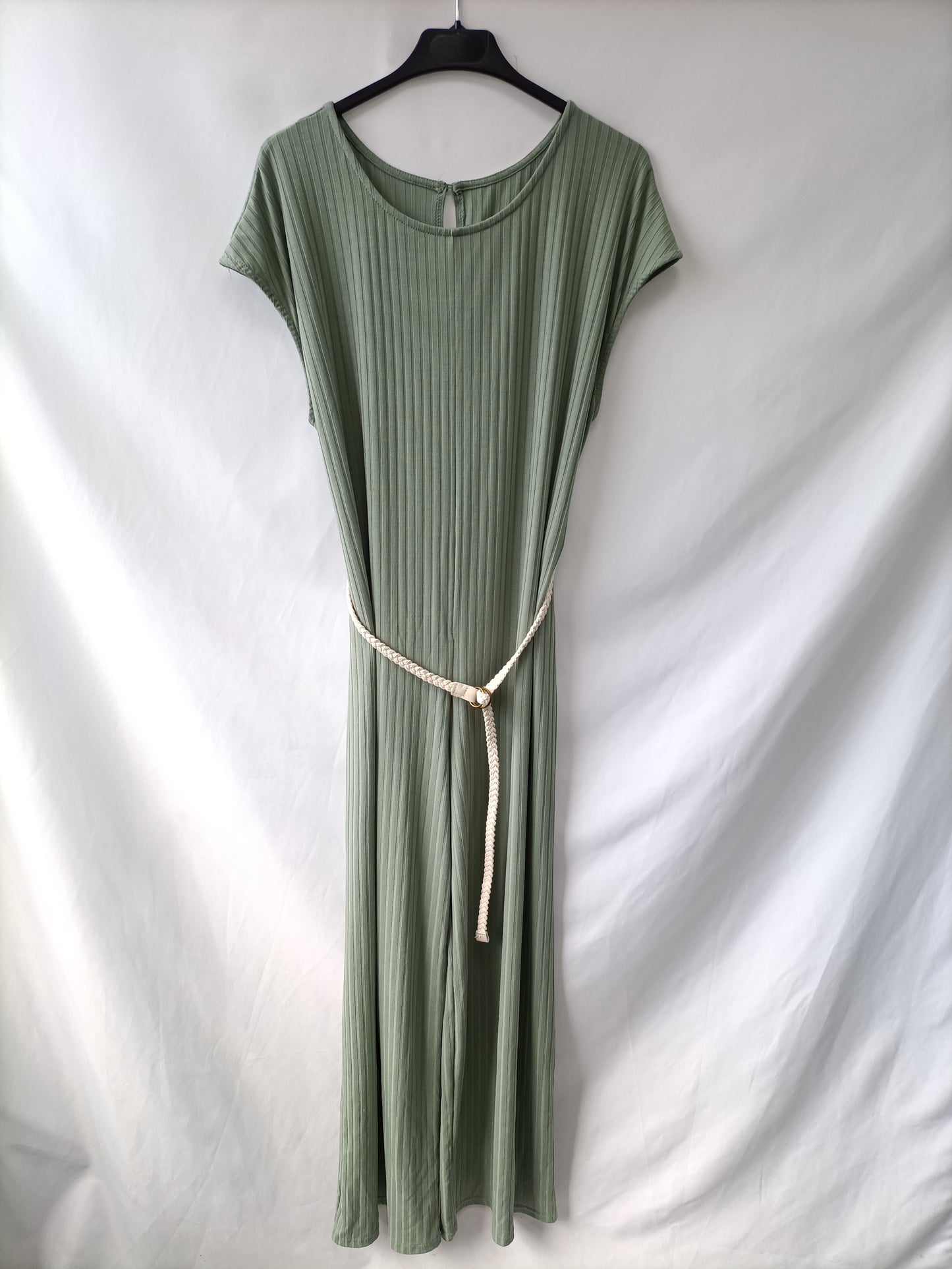 OTHERS. Green ribbed jumpsuit Tu(s/m)