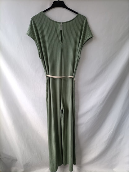 OTHERS. Green ribbed jumpsuit Tu(s/m)
