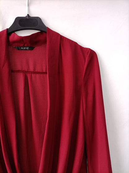 ALANIZ. Burgundy wrap blouse Tu(m)