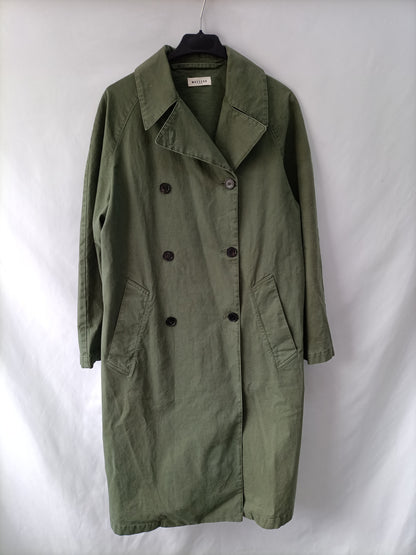 MASSCOB. Green trench coat size 34