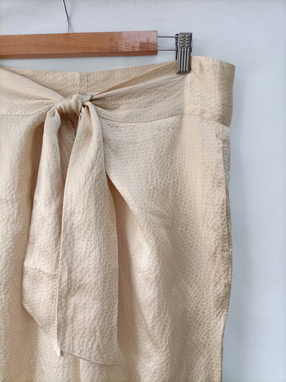 MASSCOB. Gold Flowy Trousers Size 34