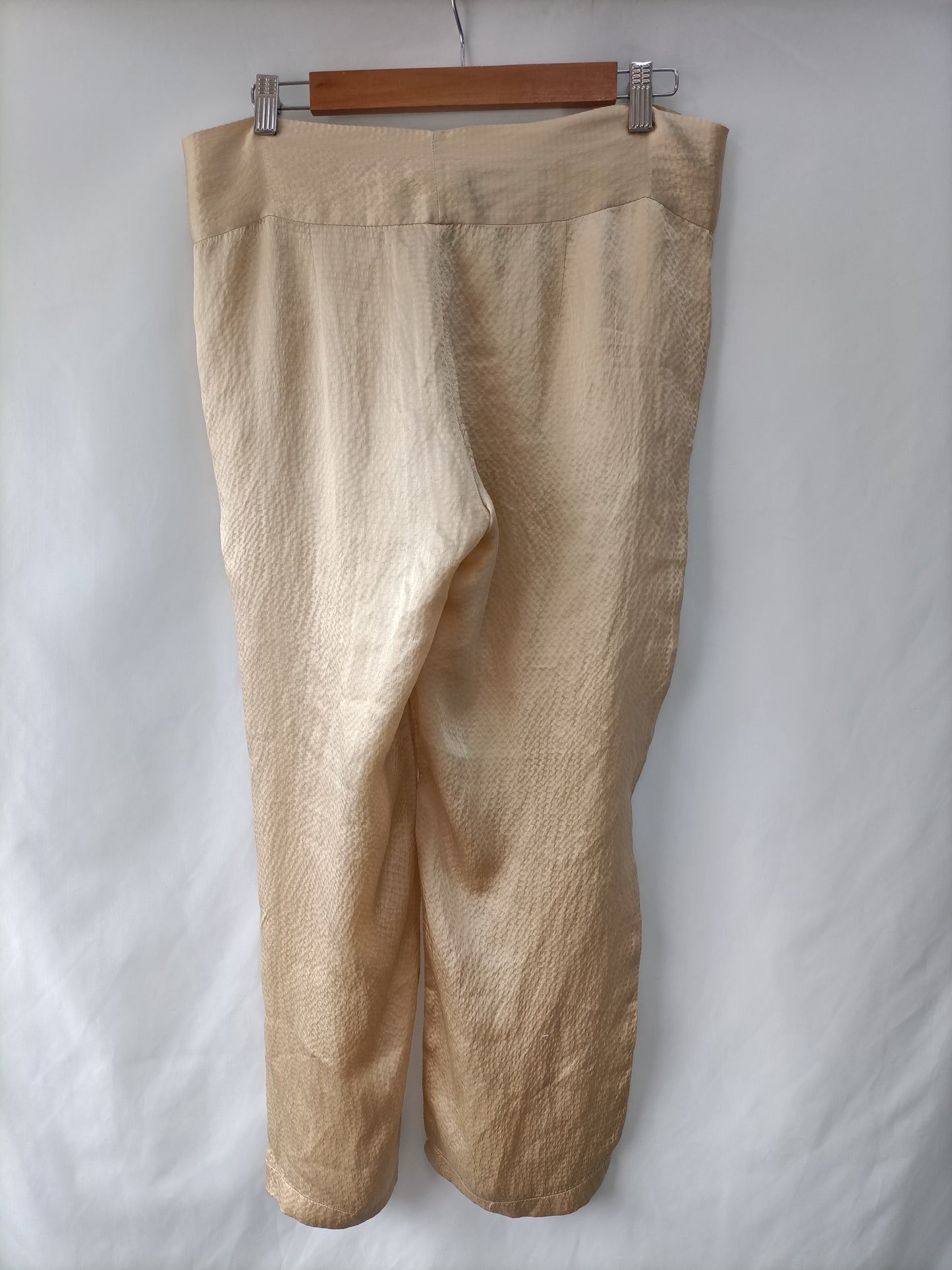 MASSCOB. Gold Flowy Trousers Size 34