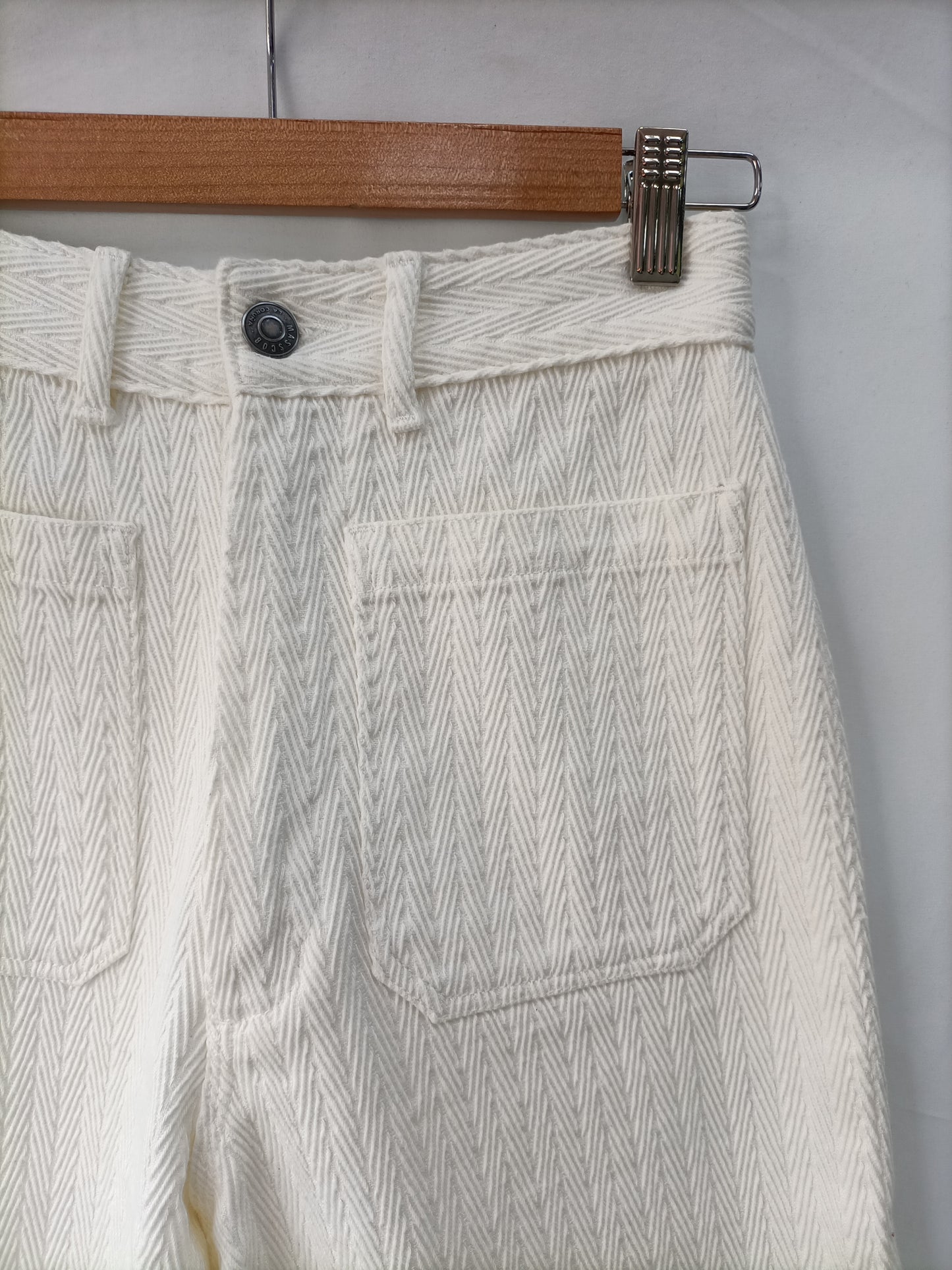 MASSCOB Pantalón espiga blanco T.34