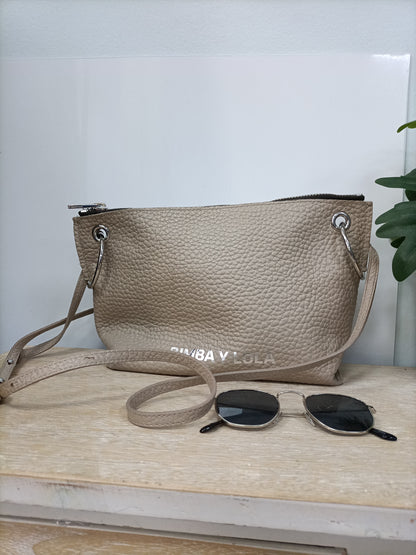 BIMBA Y LOLA. Bolso bandolera Beige