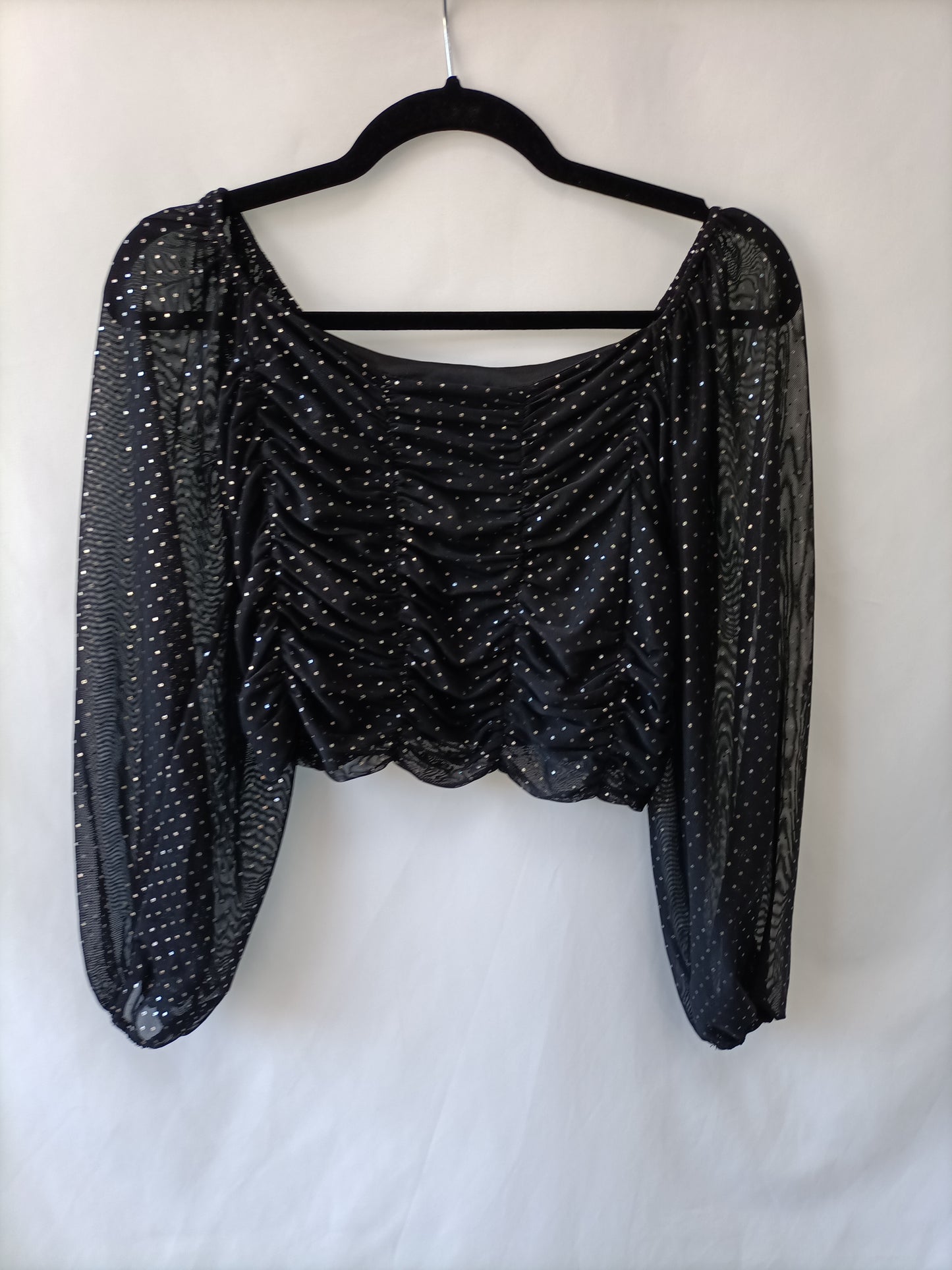 BERSHKA. Black gathered Ts top