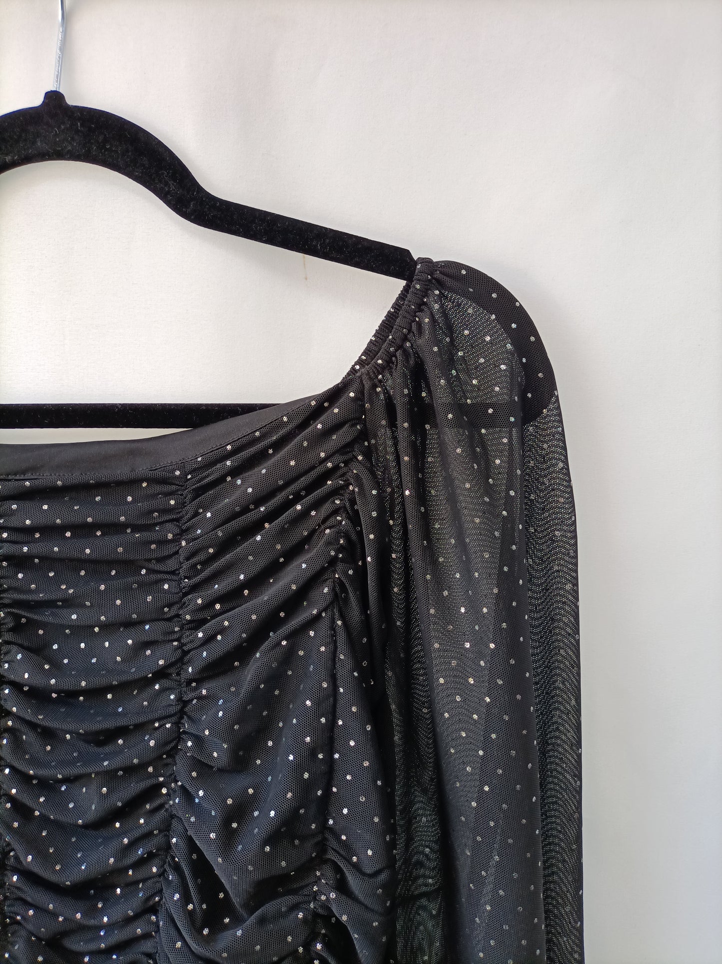 BERSHKA. Black gathered Ts top