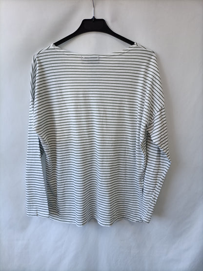 LA COMET. Camiseta blanca rayas T.u(m)