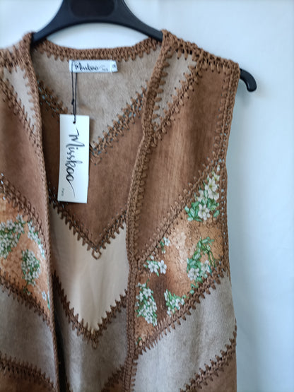 MISSKOO. Chaleco Antelina flecos T.s/m