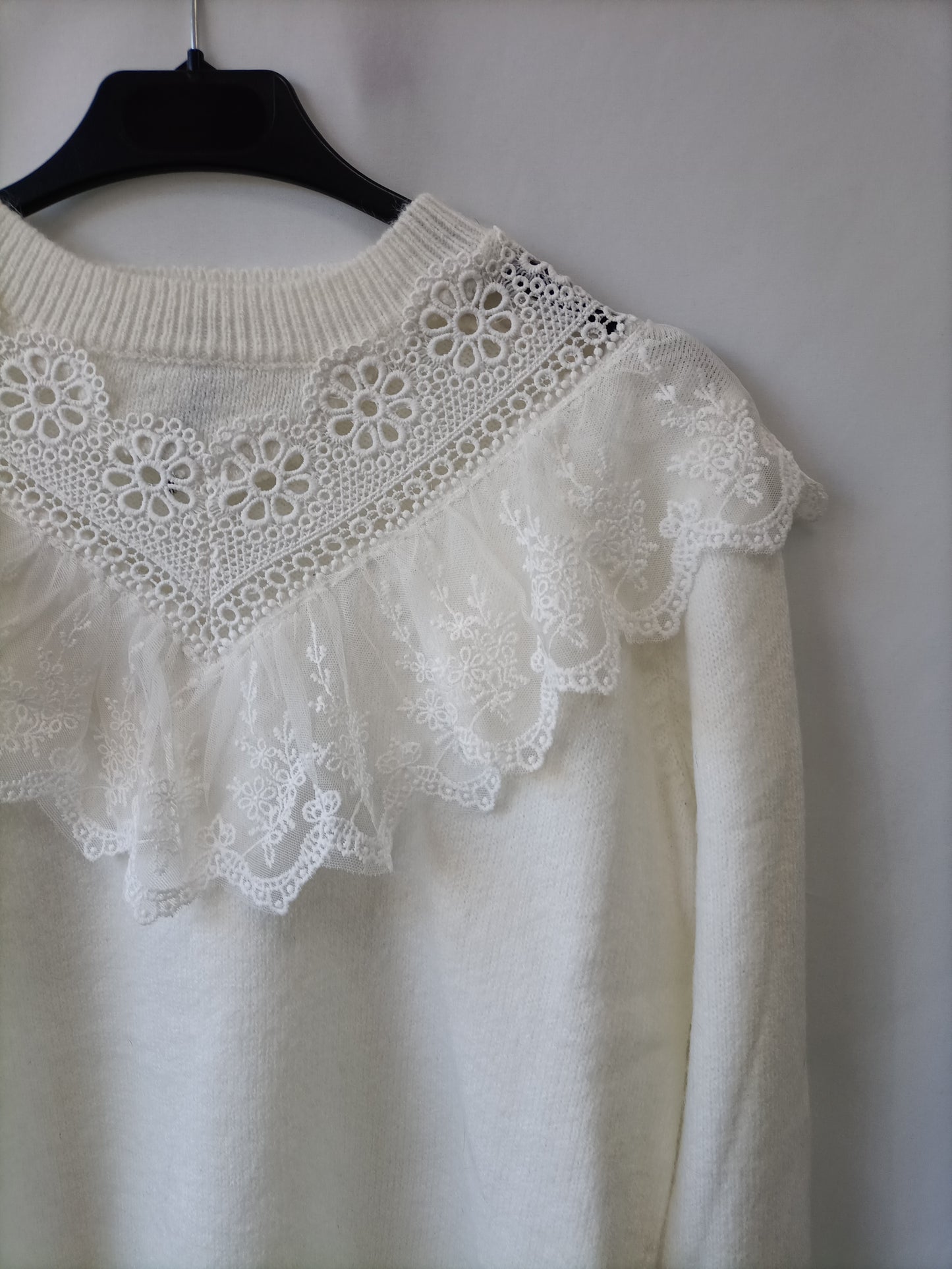 GOLDEN DAYS. Jersey blanco encaje T.u(s)