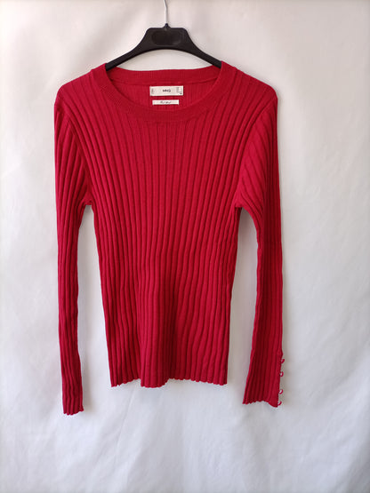 MANGO. Top Canalé rosa T.l